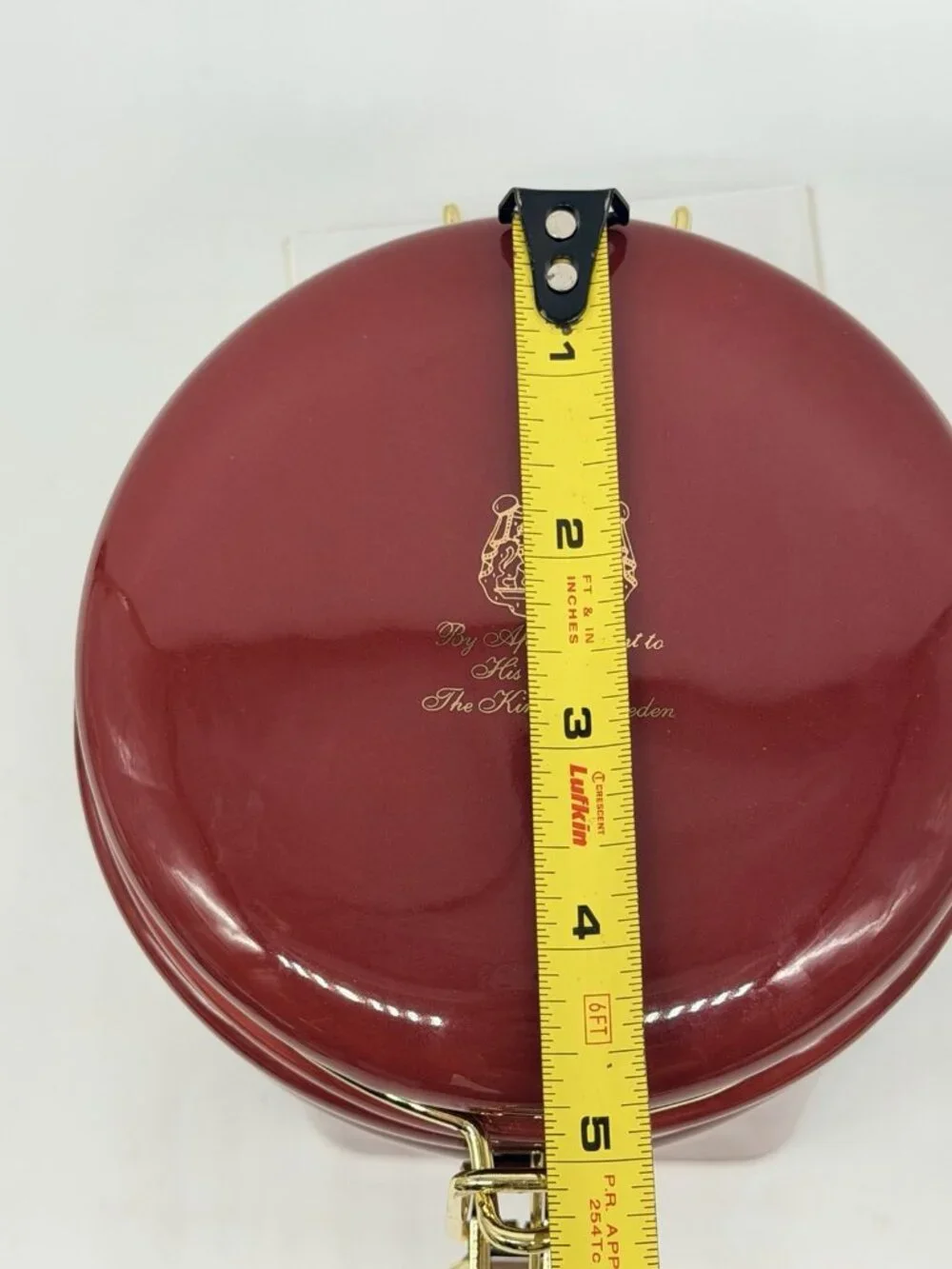 Gevalia Kaffe Maroon Burgundy Red & Gold Ceramic Air Tight Coffee Jar Canister